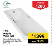 Builders Warehouse Betta 1700 drop in value bath offer