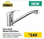 Builders Warehouse Builders nova deck mount sink mixer offer