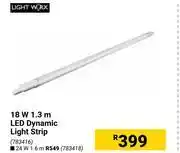 Builders Warehouse Light worx 18w 1.3m led dynamic light strip offer