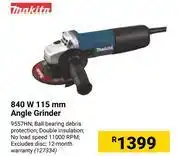 Builders Warehouse Makita 840w 115mm angle grinder offer