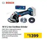 Builders Warehouse Bosch 18v li-ion cordless grinder offer
