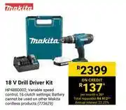 Builders Warehouse Makita 18v drill driver kit offer