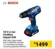 Builders Warehouse Bosch 18v li-ion cordless impact drill offer