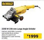 Builders Warehouse Dewalt 2200w 230mm large angle grinder offer