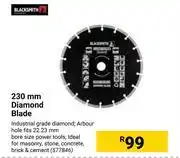 Builders Warehouse Black smith 230mm diamond blade offer