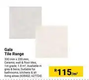 Builders Warehouse Gala tile range-per sqm offer