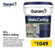 Builders Warehouse Duram wall & ceiling-20l offer