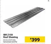 Ibr z150 roof sheeting