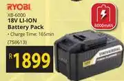 Builders Warehouse Ryobi 18v li-ion battery pack xb-6000 offer