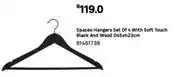 Leroy Merlin Spaceo hangers set of 4 with soft touch black & wood d45 x h23cm 81461738 offer