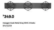 Leroy Merlin Hexagon hook metal grey with 3 hooks 81472259 offer