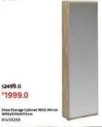 Leroy Merlin Shoe storage cabinet with mirror w50 x d20 x h172cm 81459269 offer