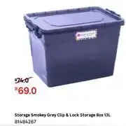 Leroy Merlin Storage smokey grey clip & lock storage box 13l 81484267 offer