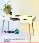 Leroy Merlin Secaleni two drawer desk with shelf 53512659 offer