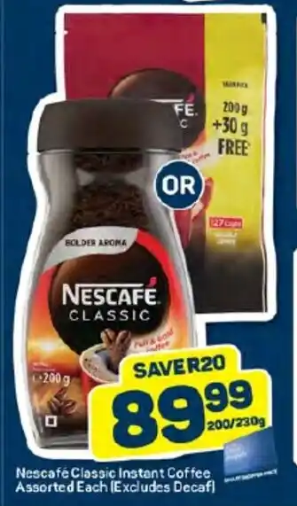 Pick n Pay Nescafe Classic Instant Coffee Assorted Each (Excludes Decaf) offer