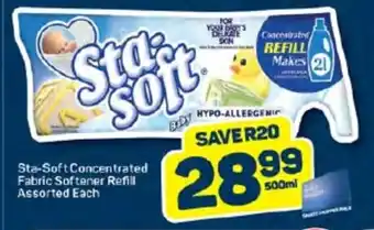 Pick n Pay Sta-Soft Concentrated Fabric Softener Refill Assorted Each offer