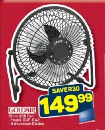 Pick n Pay GOLDAIR 15cm USB Fan offer
