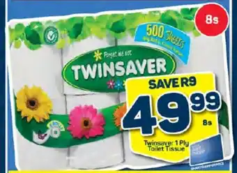 Pick n Pay Twinsaver 1 Ply Toilet Tissue 8s offer