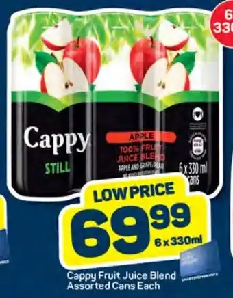 Pick n Pay Cappy Fruit Juice Blend Assorted Cans Each offer