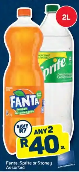 Pick n Pay Fanta, Sprite or Stoney Assorted 2L offer