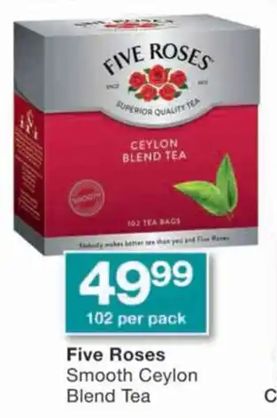 Checkers Five Roses Smooth Ceylon Blend Tea offer