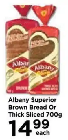 Food Lover's Market Albany Superior Brown Bread Or Thick Sliced 700g offer