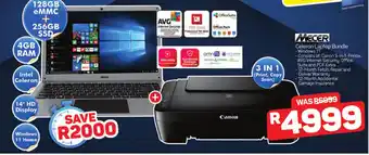 Pick n Pay Hypermarket Mecer Celeron Laptop Bundle offer