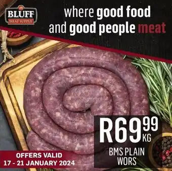 Bluff Meat Supply BMS PLAIN WORS offer