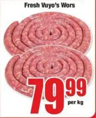 Boxer Fresh Vuyo's Wors offer