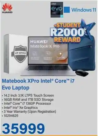 Incredible Connection HUAWEI Matebook XPro Intel Core i7 Evo Laptop offer