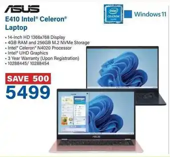 Incredible Connection ASUS E410 Intel Celeron Laptop offer