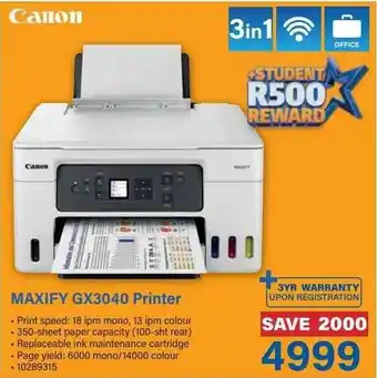 Incredible Connection Canon MAXIFY GX3040 Printer offer