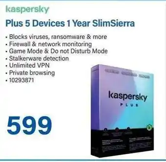 Incredible Connection Kaspersky Plus 5 Devices 1 Year SlimSierra offer