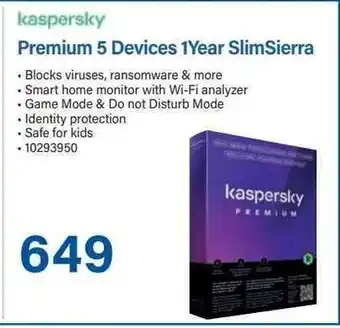 Incredible Connection Kaspersky Premium 5 Devices 1 Year SlimSierra offer