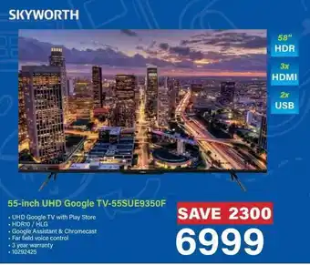 Incredible Connection SKYWORTH 55-inch UHD Google TV-55SUE9350F offer