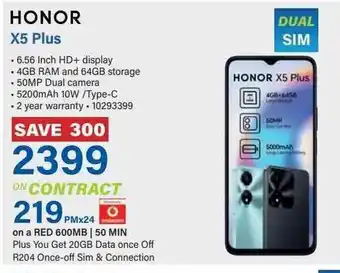 Incredible Connection HONOR X5 Plus offer