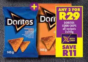 Shoprite Doritos Corn Chips 2x145g offer