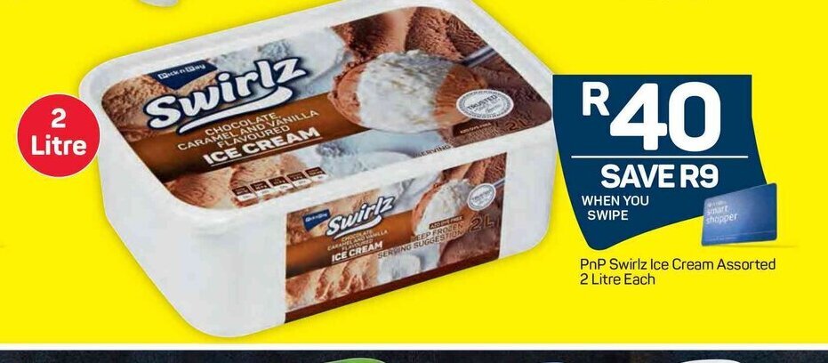 PnP Swirlz Ice Cream Assorted 2 Litre offer at Pick n Pay