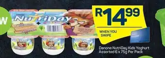 Pick n Pay Danone NutriDay Kids Yoghurt Assorted 6x75g offer