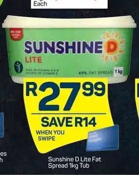 Pick n Pay Sunshine D Lite Fat Spread 1kg offer