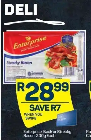 Pick n Pay Enterprise Back or Steaky Bacon 200g offer
