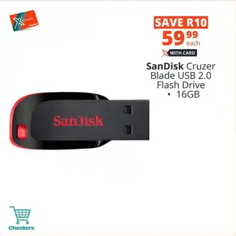 Checkers SanDisk Cruzer Blade USB 2.0 Flash Drive 16GB offer