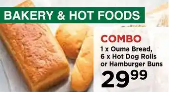 Food Lover's Market 1x Ouma Bread, 6x Hot Dog Rolls or Hamburger Buns offer
