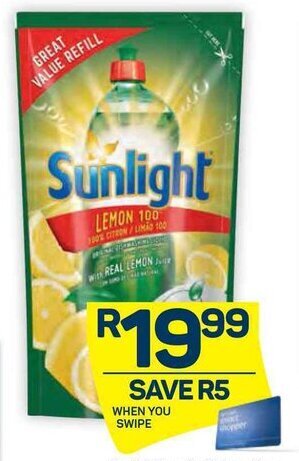 Pick n Pay Sunlight Regular Dishwashing Liquid 750ml Refill offer