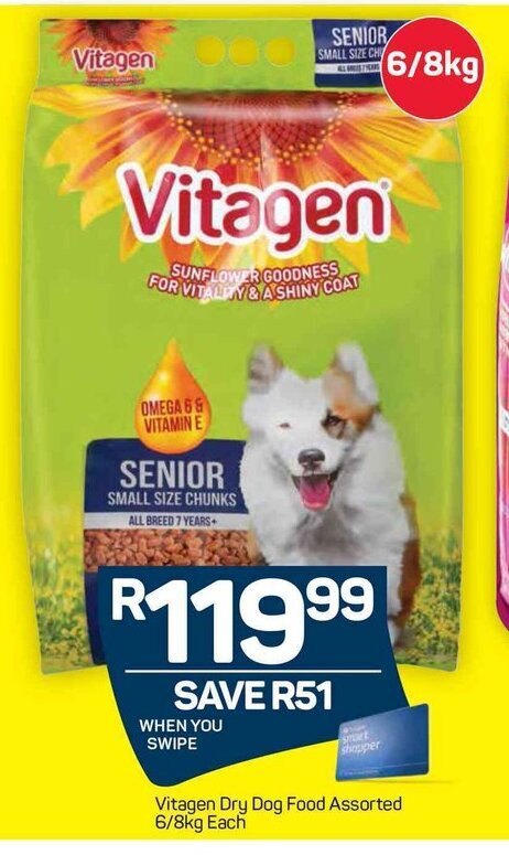 Vitagen Dry Dog Food Assorted 6 8kg offer at Pick n Pay