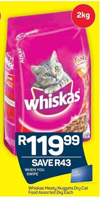 Pick n Pay Whiskas Meaty Nuggets Dry Cat Food Assorted 2kg offer