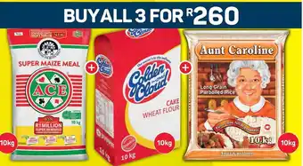 Pick n Pay Super Maize Meal/Golden Cloud Cake Wheat Flour/Aunt Caroline Long Grain Parboiled Rice offer