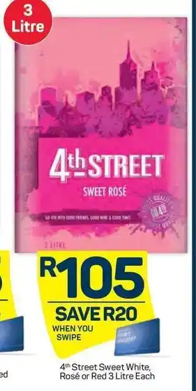 Pick n Pay 4th Street Sweet White, Rosé or Red 3 Litre offer