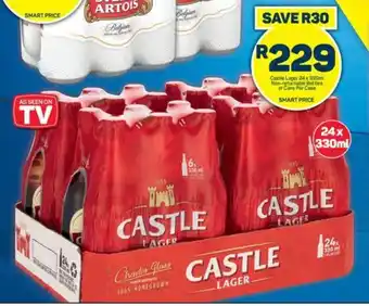 Pick n Pay Liquor Castle Lager 24x330ml Non-returnable Bottles or Cans Per Case offer