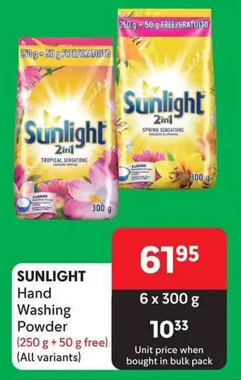 Makro SUNLIGHT Hand Washing Powder (250g +50g free) offer